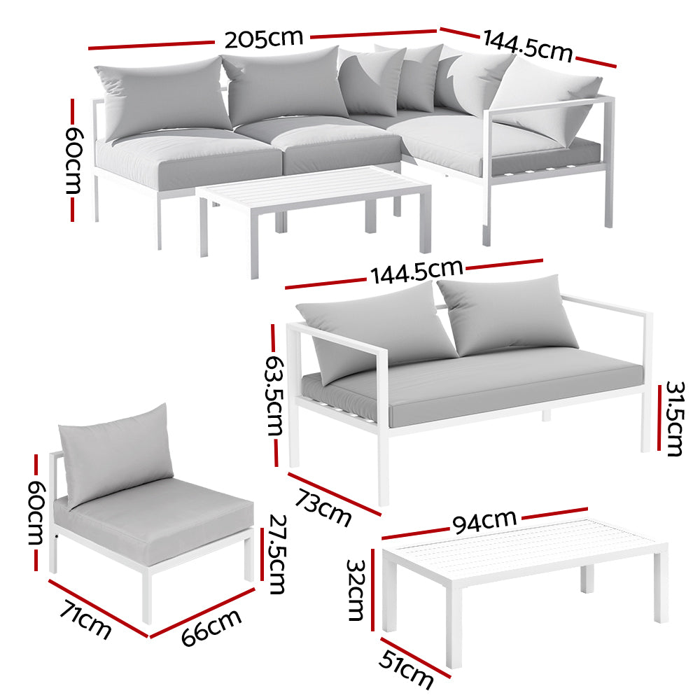 Senegal 4PC Outdoor Lounge Set With Coffee Table - Nova Tech
