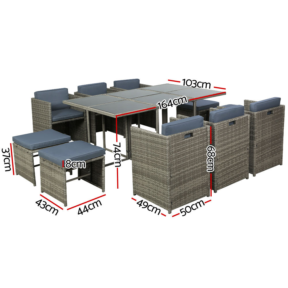 El Salvador 11PC Outdoor Dining Set - Nova Tech