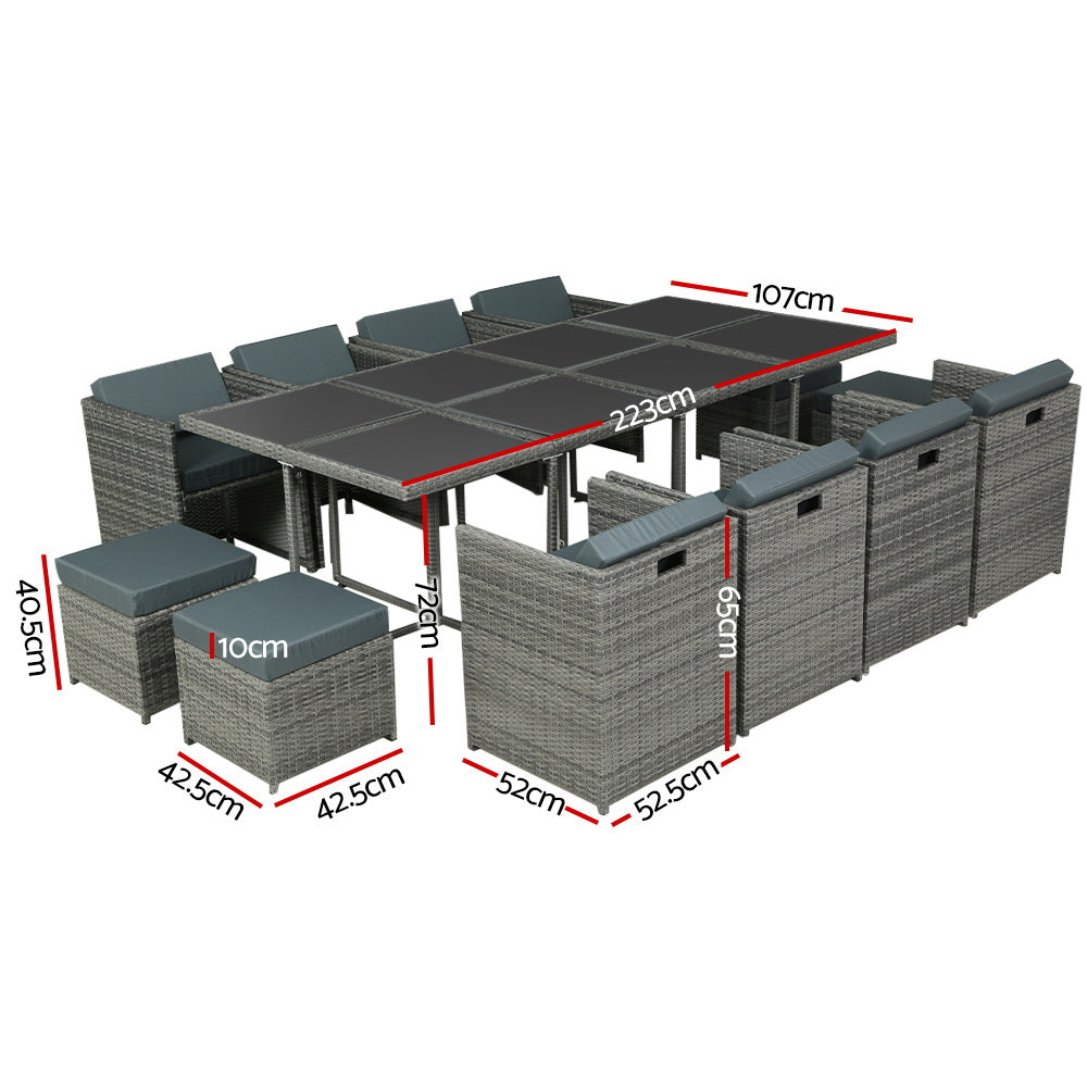 El Salvador 13PC Outdoor Dining Set - Nova Tech