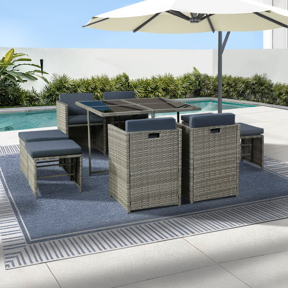 El Salvador 9PC Outdoor Dining Set - Nova Tech