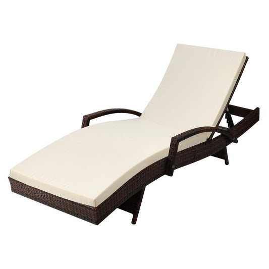 Malta Outdoor Wicker Sun Lounger - Nova Tech