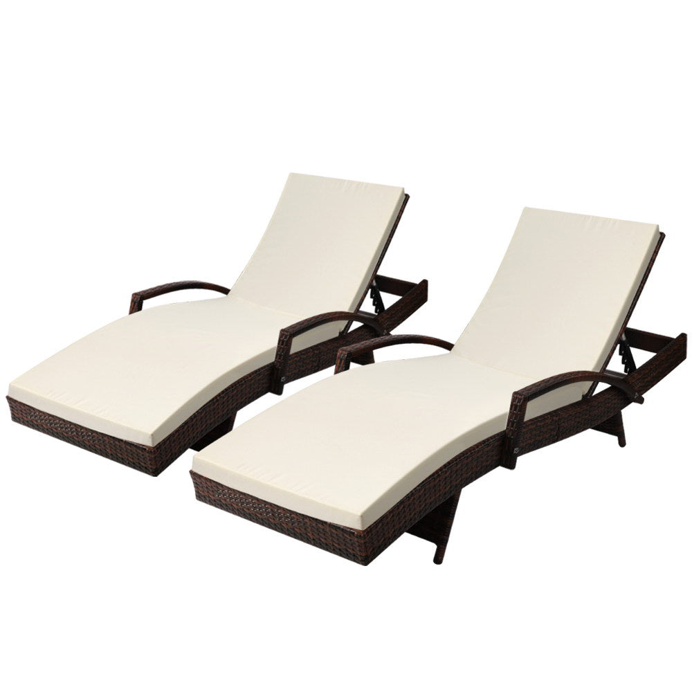 Malta X2 Wicker Sun Lounger - Nova Tech