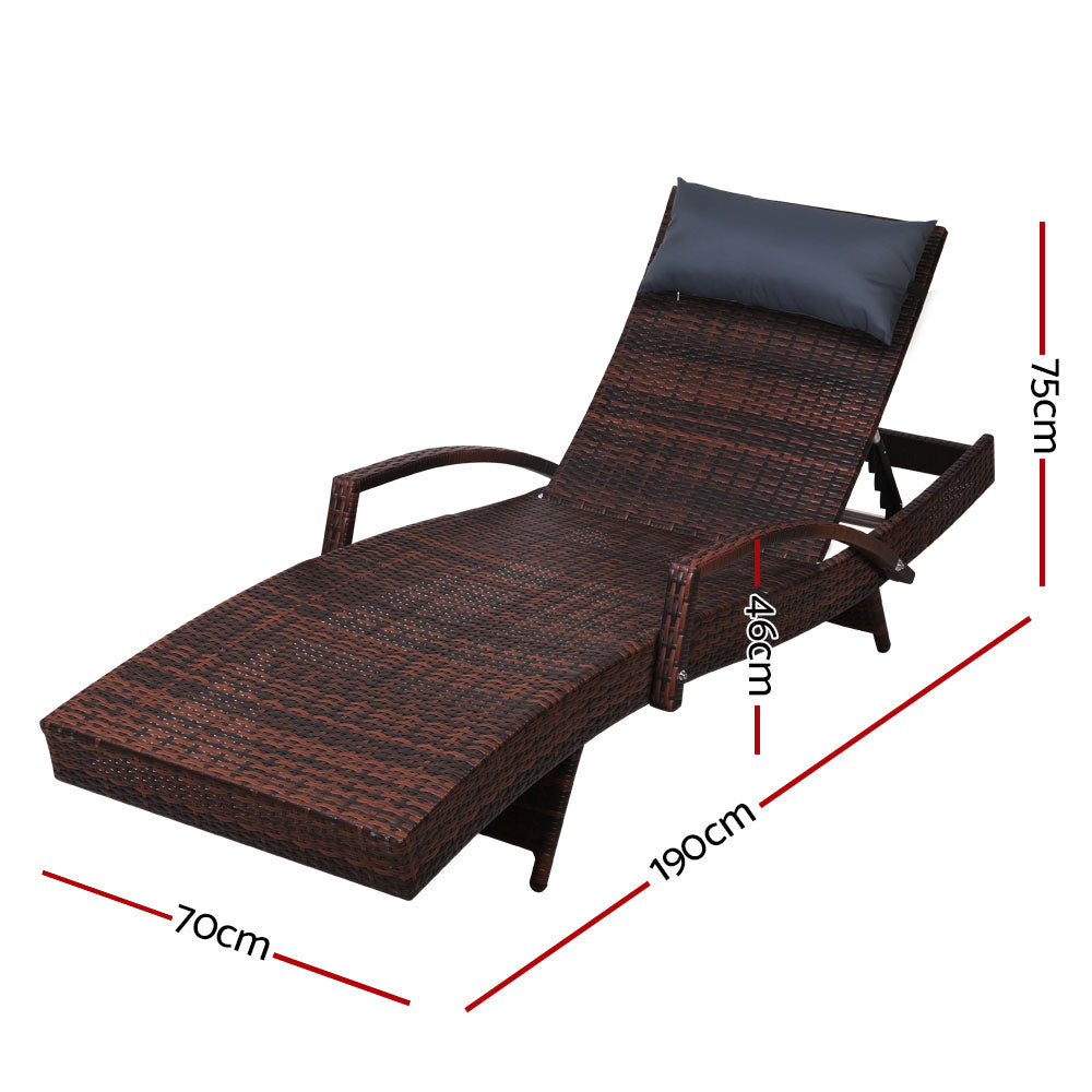 Rwanda Outdoor Wicker Sun Lounger - Nova Tech