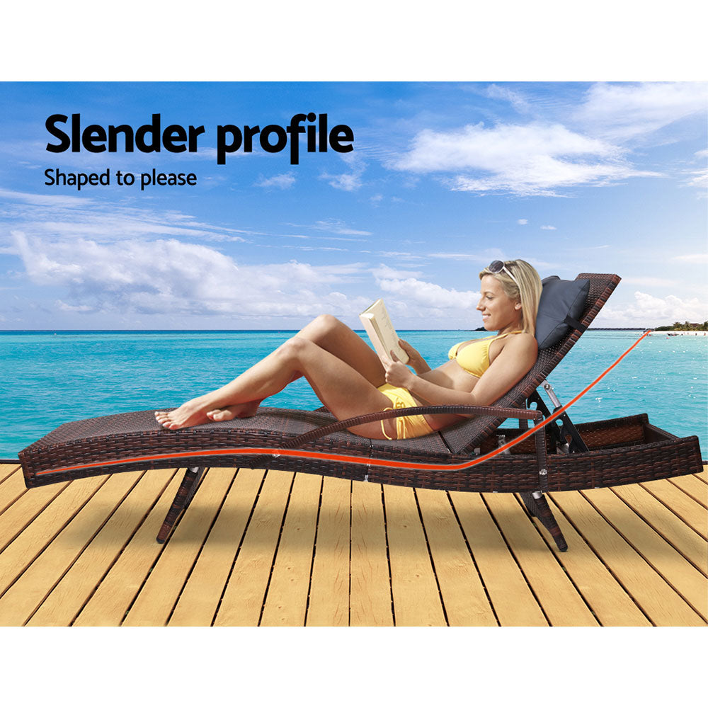 Rwanda Outdoor Wicker Sun Lounger - Nova Tech