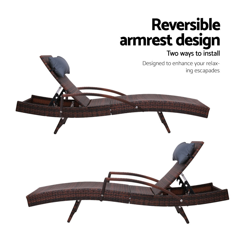 Rwanda Outdoor Wicker Sun Lounger - Nova Tech