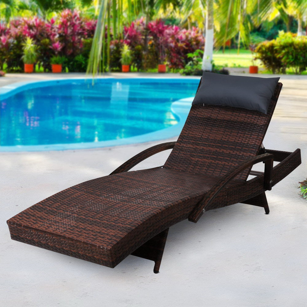 Rwanda Outdoor Wicker Sun Lounger - Nova Tech