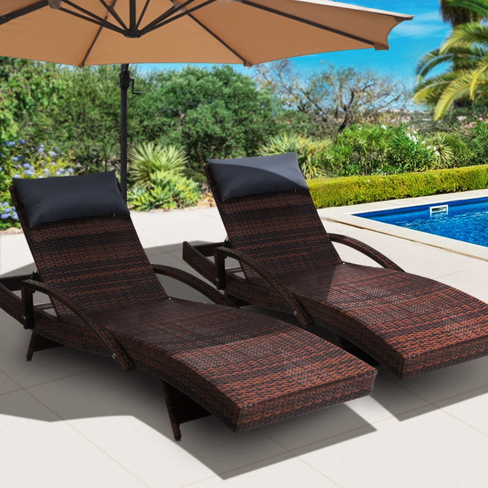 Rwanda 2PC Wicker Sun Lounger - Nova Tech