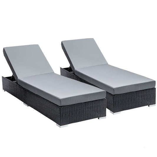 Belize X2 Wicker Sun Lounger - Nova Tech