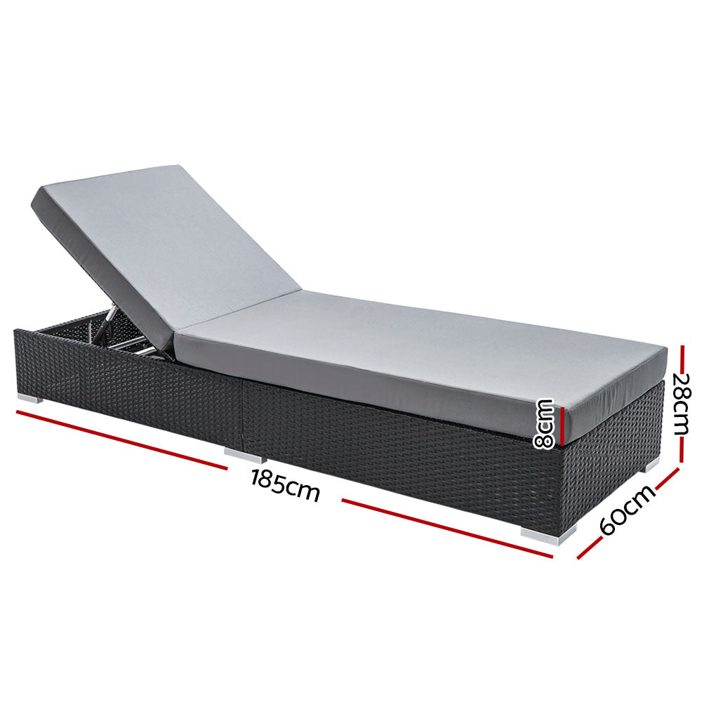 Belize X2 Wicker Sun Lounger - Nova Tech
