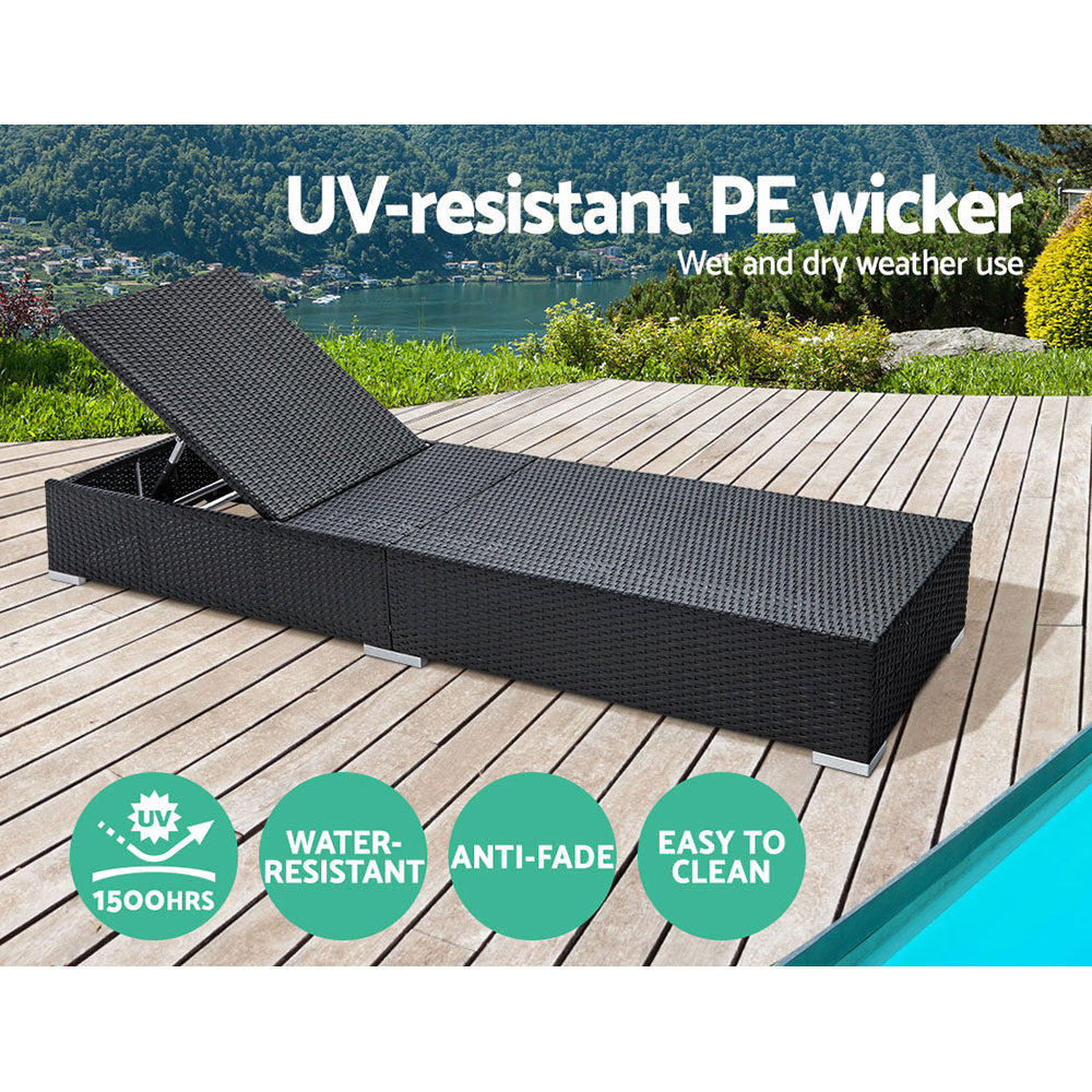 Belize X2 Wicker Sun Lounger - Nova Tech