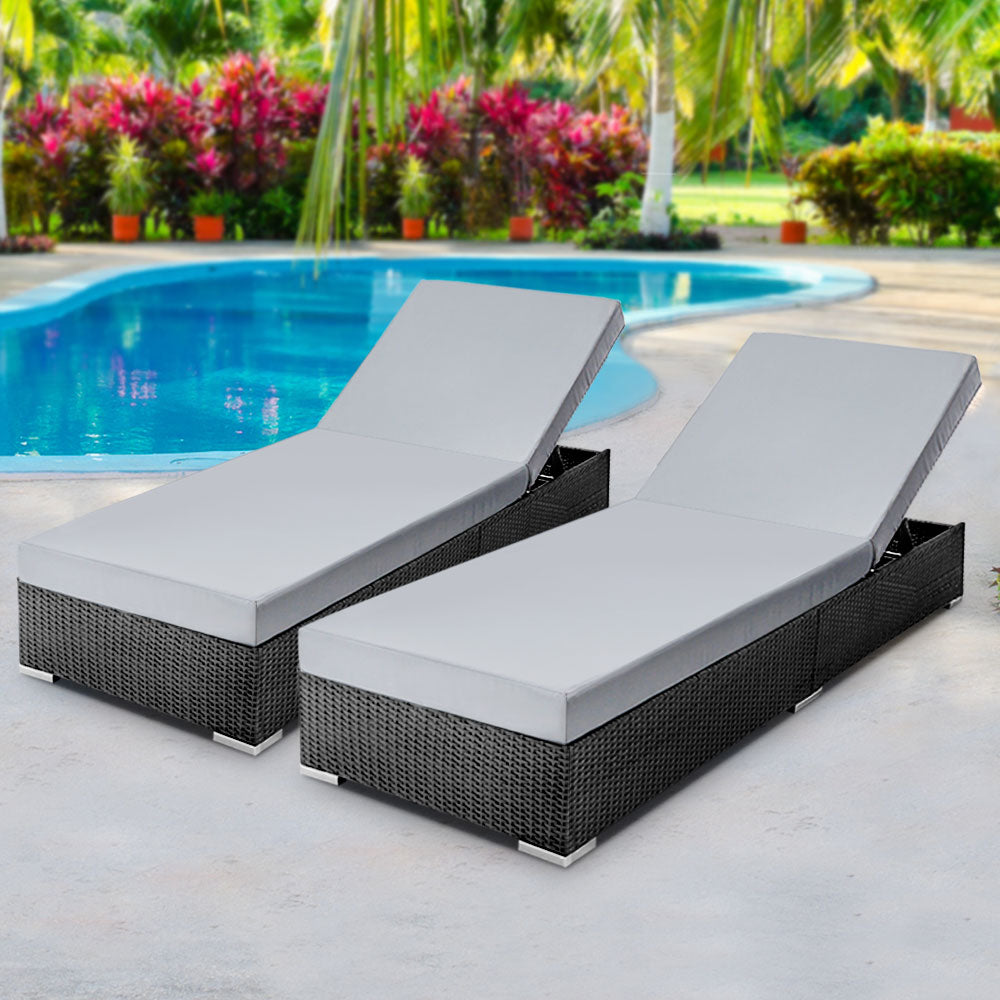Belize X2 Wicker Sun Lounger
