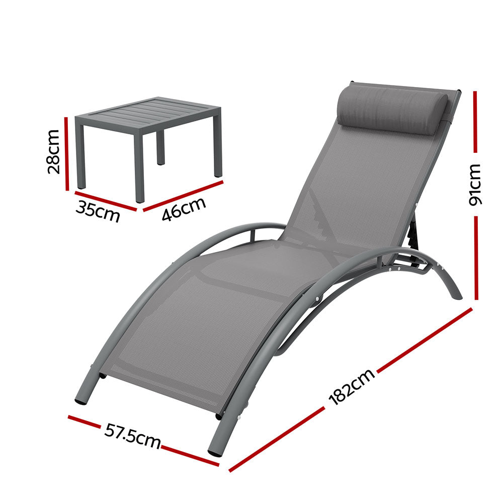 Egypt X2 Lounge Chair With Side Table - Nova Tech
