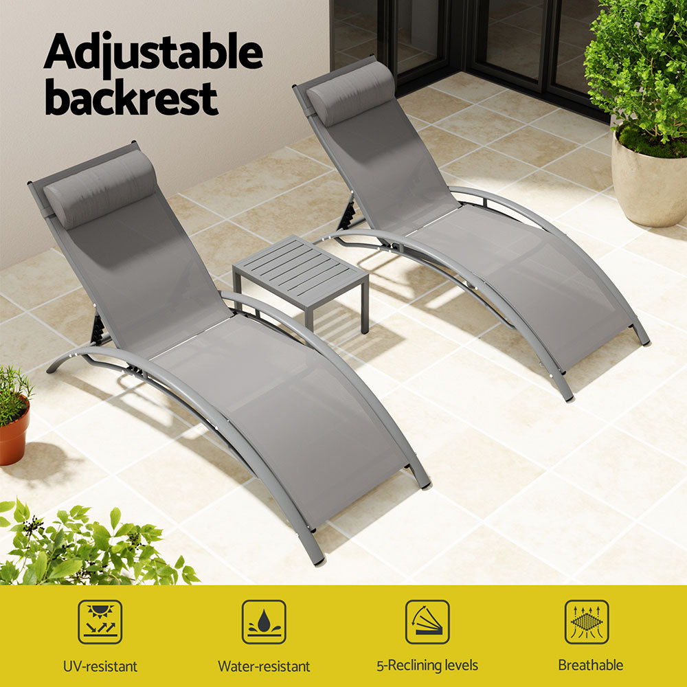 Egypt X2 Lounge Chair With Side Table - Nova Tech