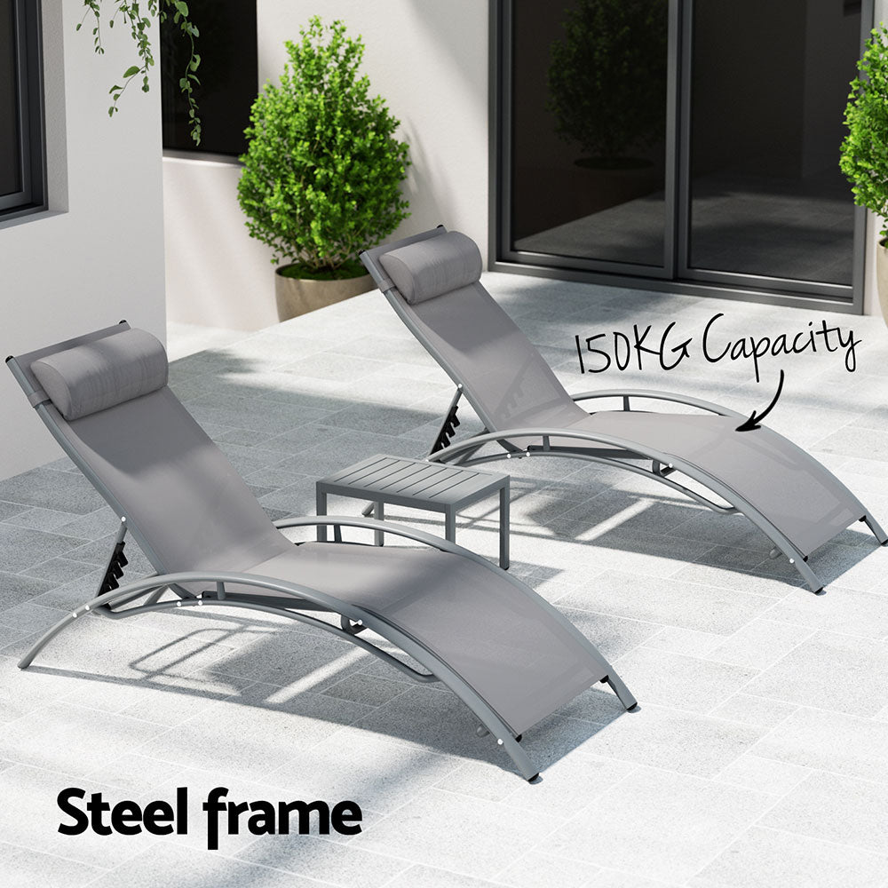 Egypt X2 Lounge Chair With Side Table - Nova Tech