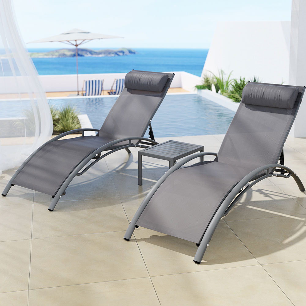 Egypt X2 Lounge Chair With Side Table - Nova Tech