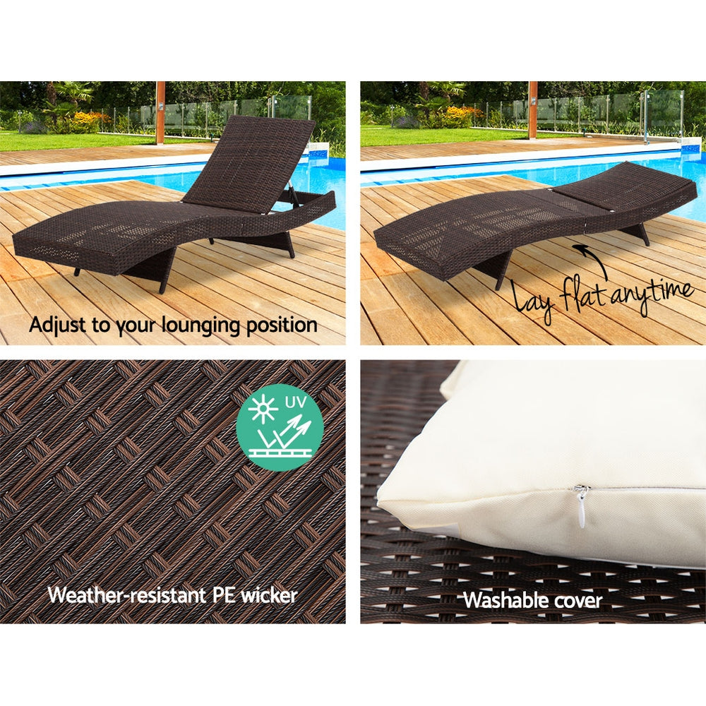 Cyprus Adjustable Sun Lounger - Nova Tech