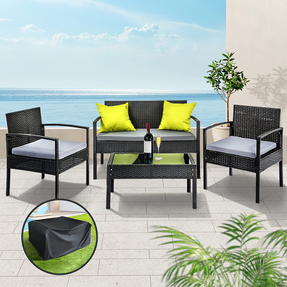 Burma 4PC Outdoor Lounge Set With Coffee Table