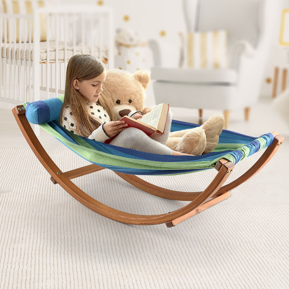 Gardeon Hammock Bed Outdoor Camping Kids Timber Hammock Rocking - Nova Tech