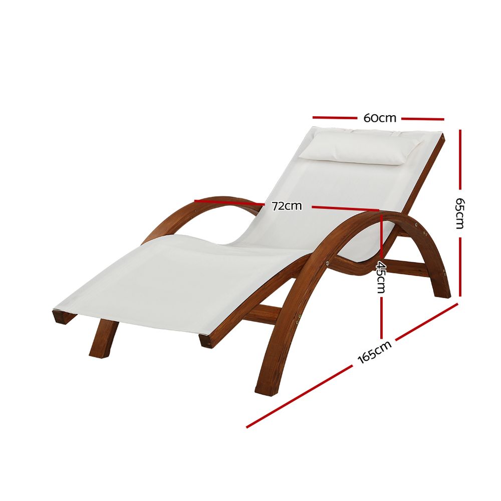 Norway Wooden Sun Lounger - Nova Tech