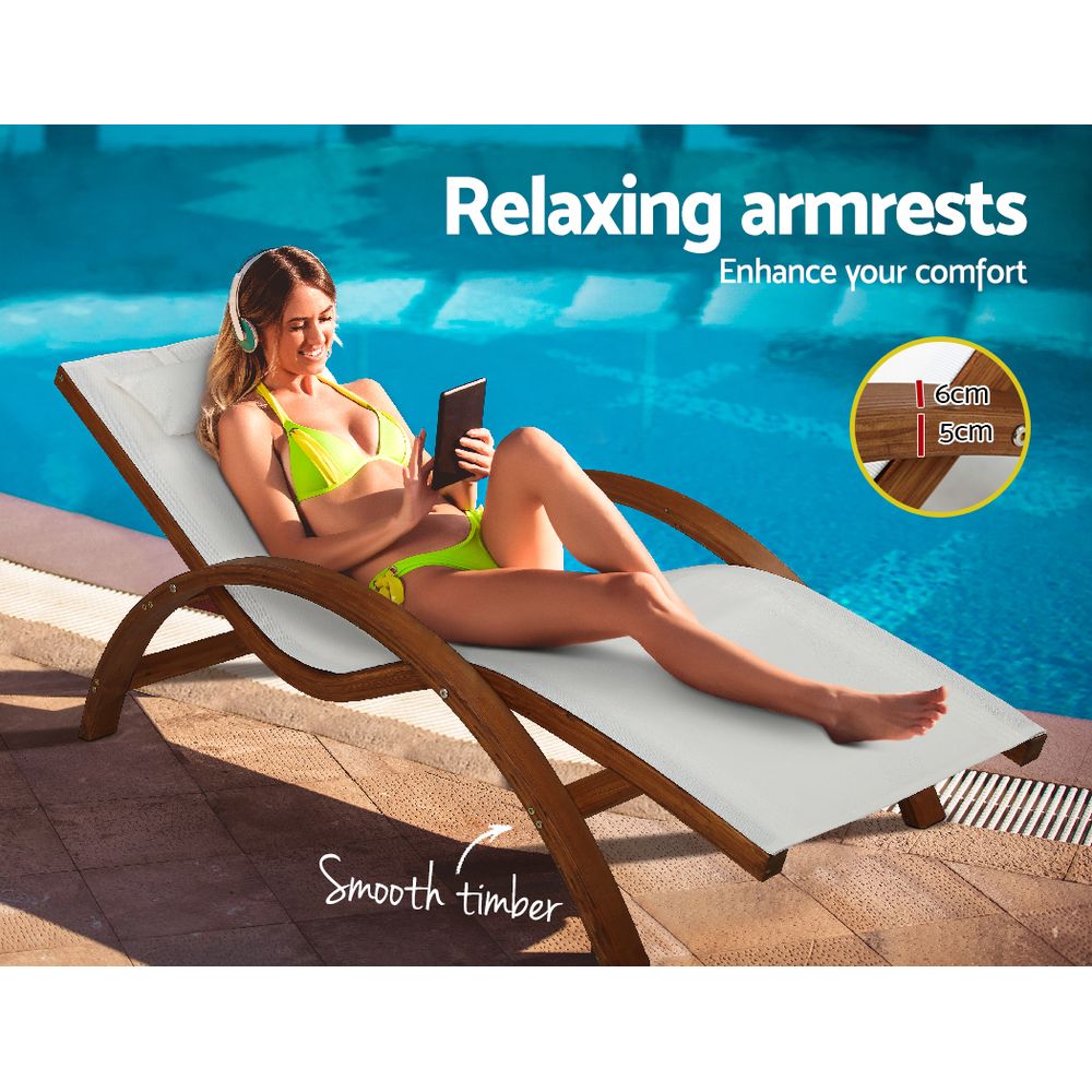 Norway Wooden Sun Lounger - Nova Tech