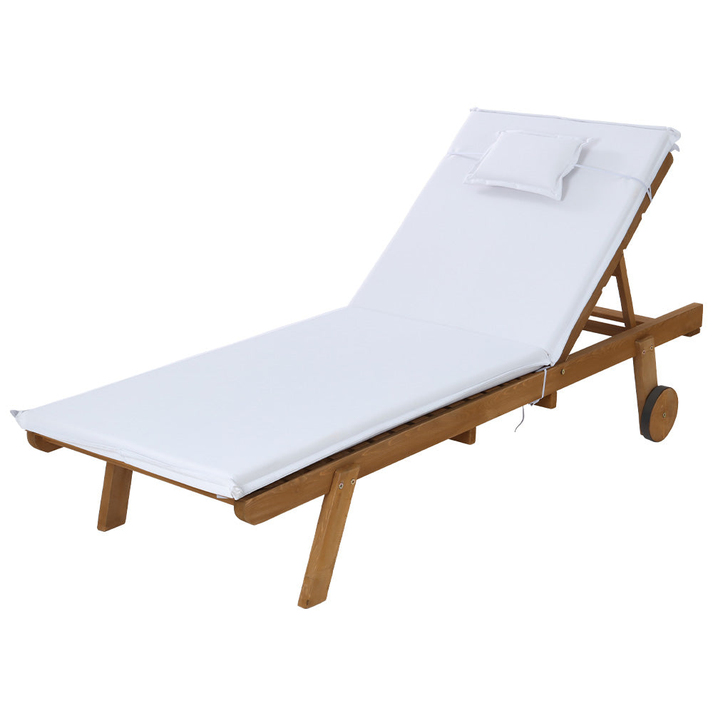 Saint Lucia Wooden Outdoor Sun Lounger - Nova Tech