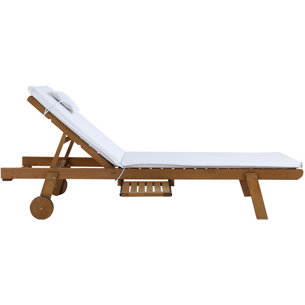 Saint Lucia Wooden Outdoor Sun Lounger - Nova Tech