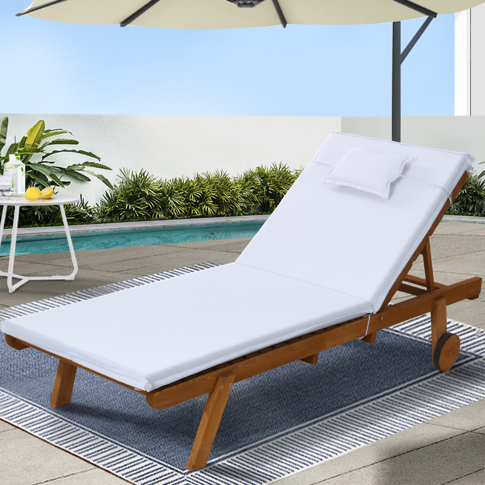 Saint Lucia Wooden Outdoor Sun Lounger - Nova Tech