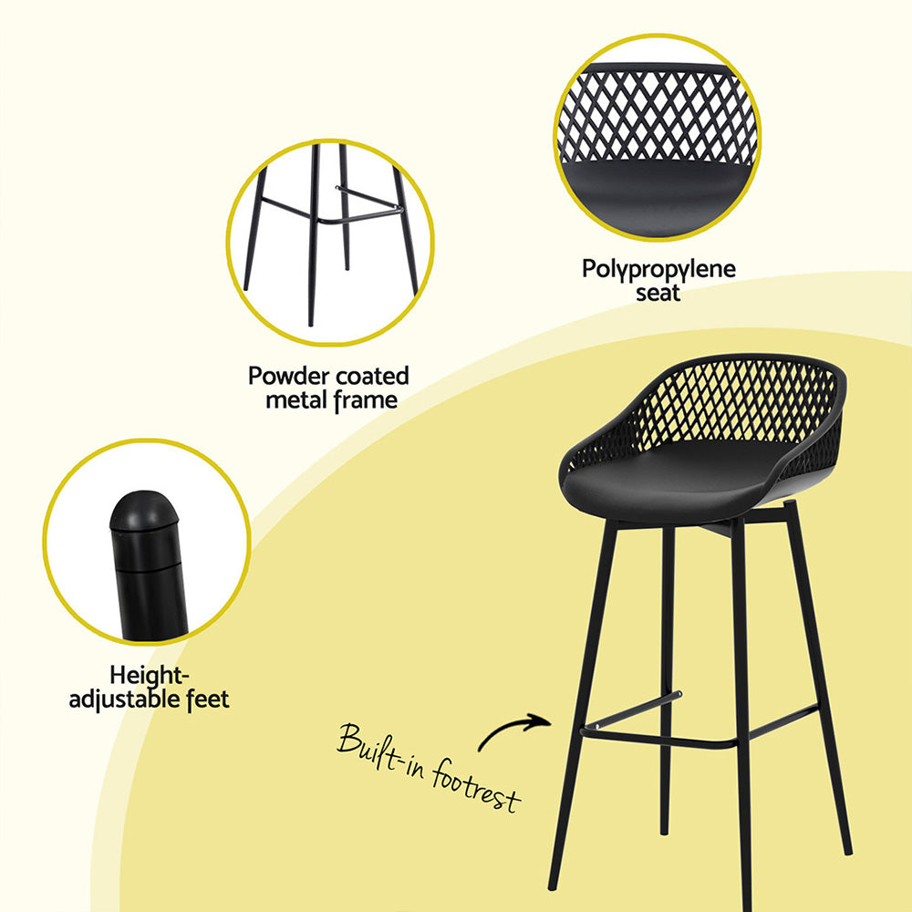 Jordan 2x Outdoor Bar Stools Plastic - Nova Tech
