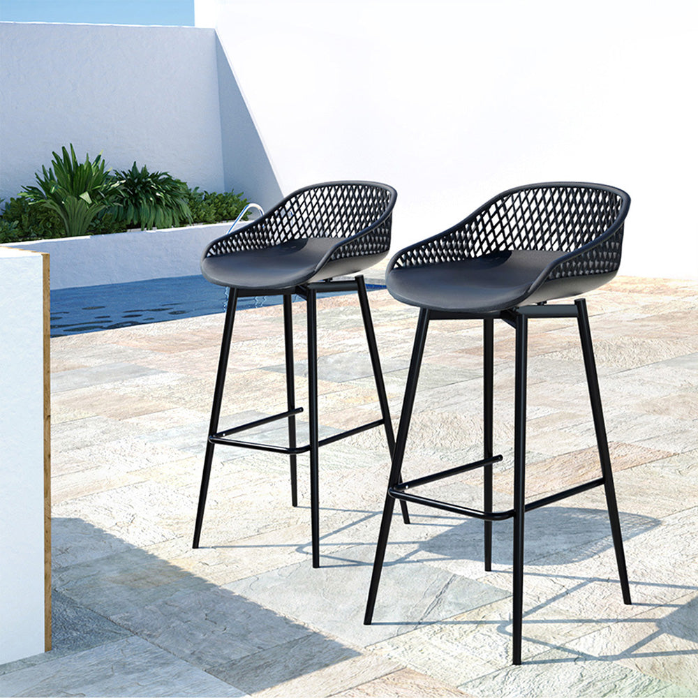 Jordan 2x Outdoor Bar Stools Plastic