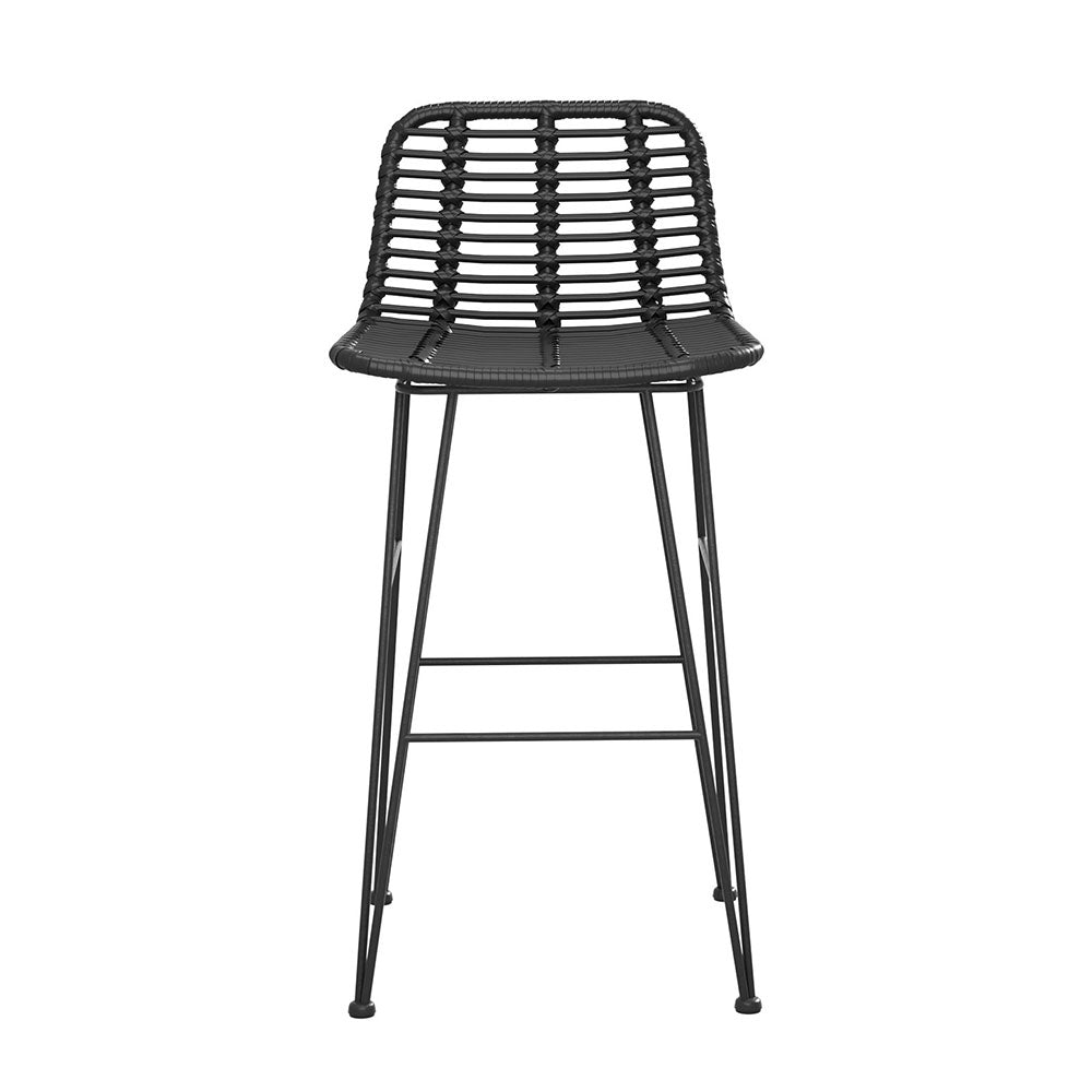 Peru 2x Rattan Outdoor Bar Stools - Nova Tech