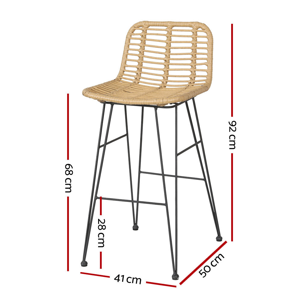 Peru X2 Outdoor Rattan Bar Stools - Nova Tech