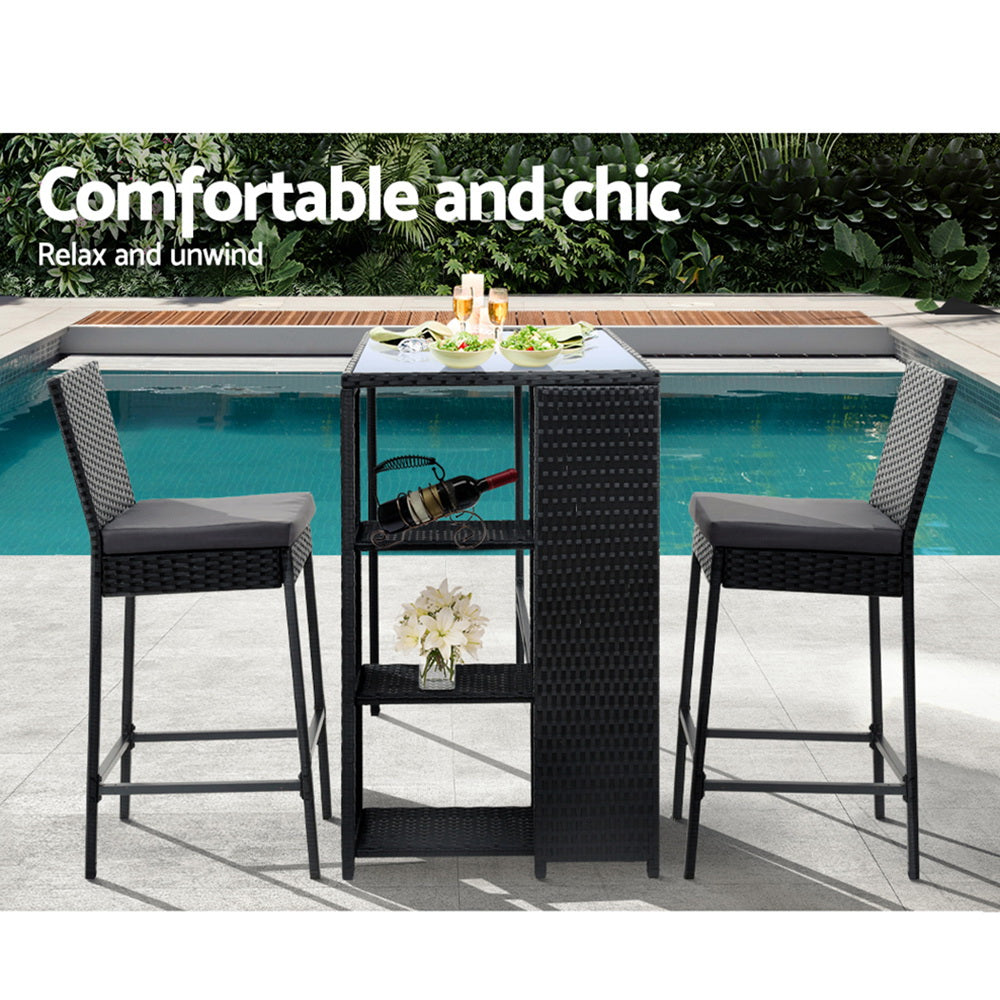 Nepal 3-Piece Outdoor Bar Set - Nova Tech
