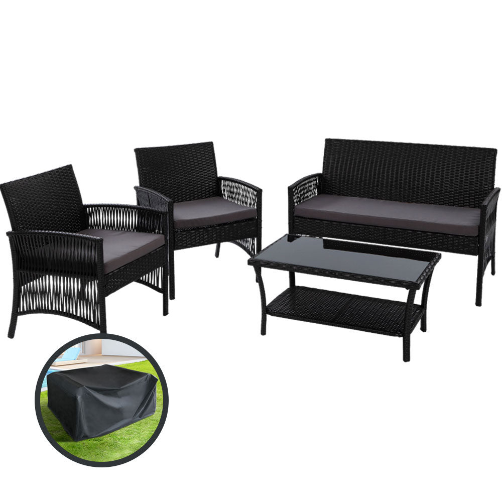 Latvia 4PC Outdoor Lounge Set with Coffee Table - Nova Tech