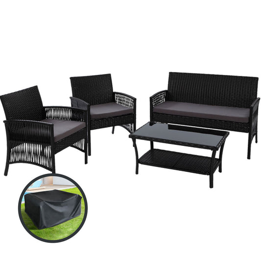 Latvia 4PC Outdoor Lounge Set with Coffee Table - Nova Tech