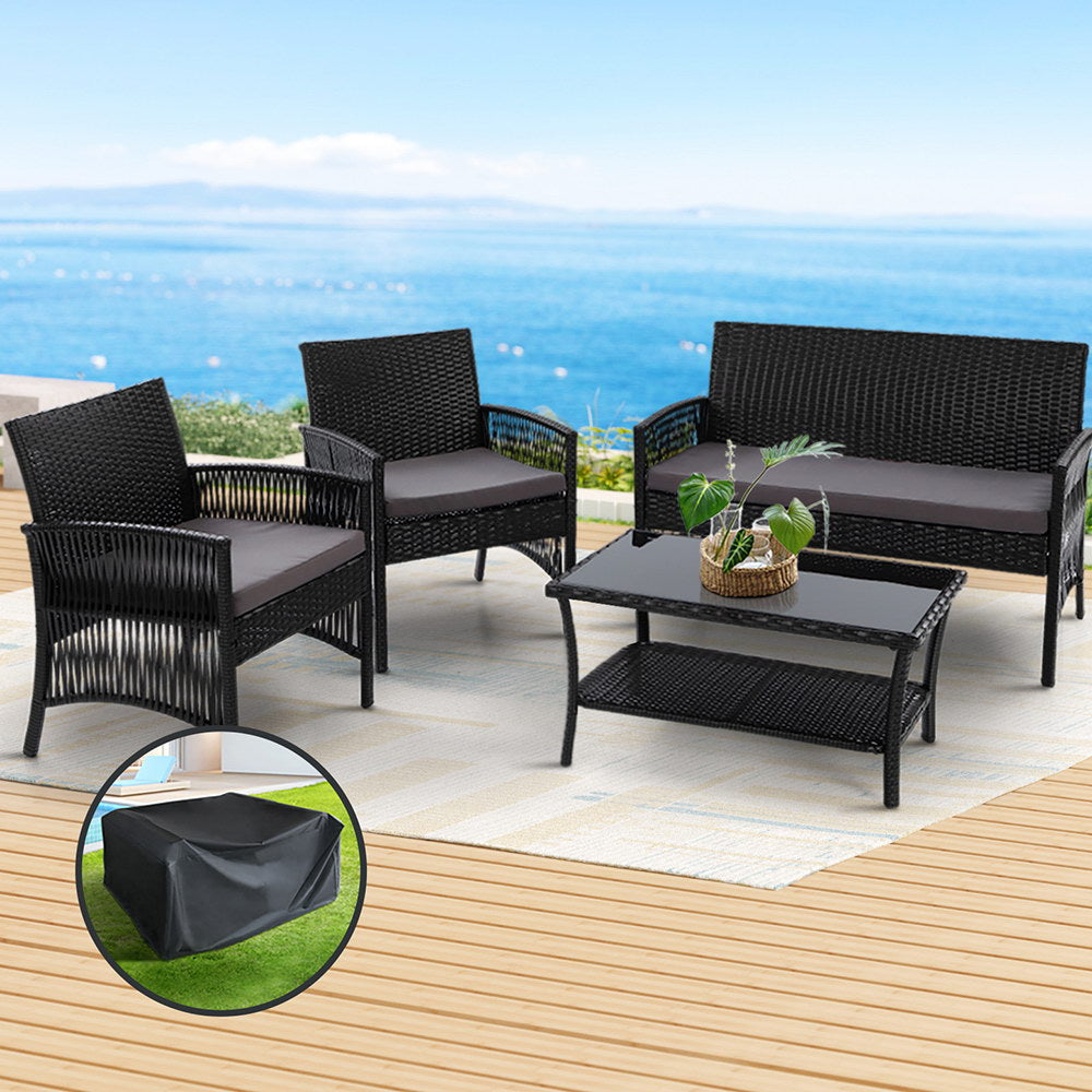 Latvia 4PC Outdoor Lounge Set with Coffee Table