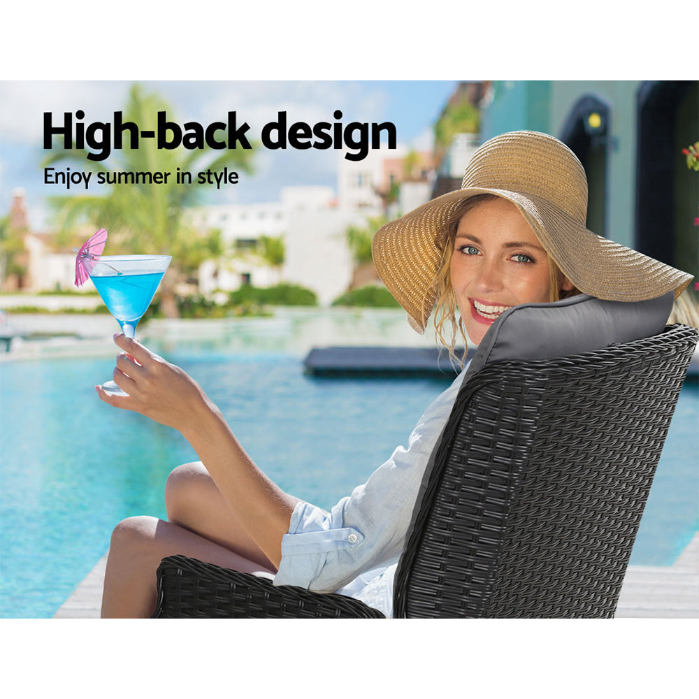 Nauru Wicker Recliner Chair With Ottoman