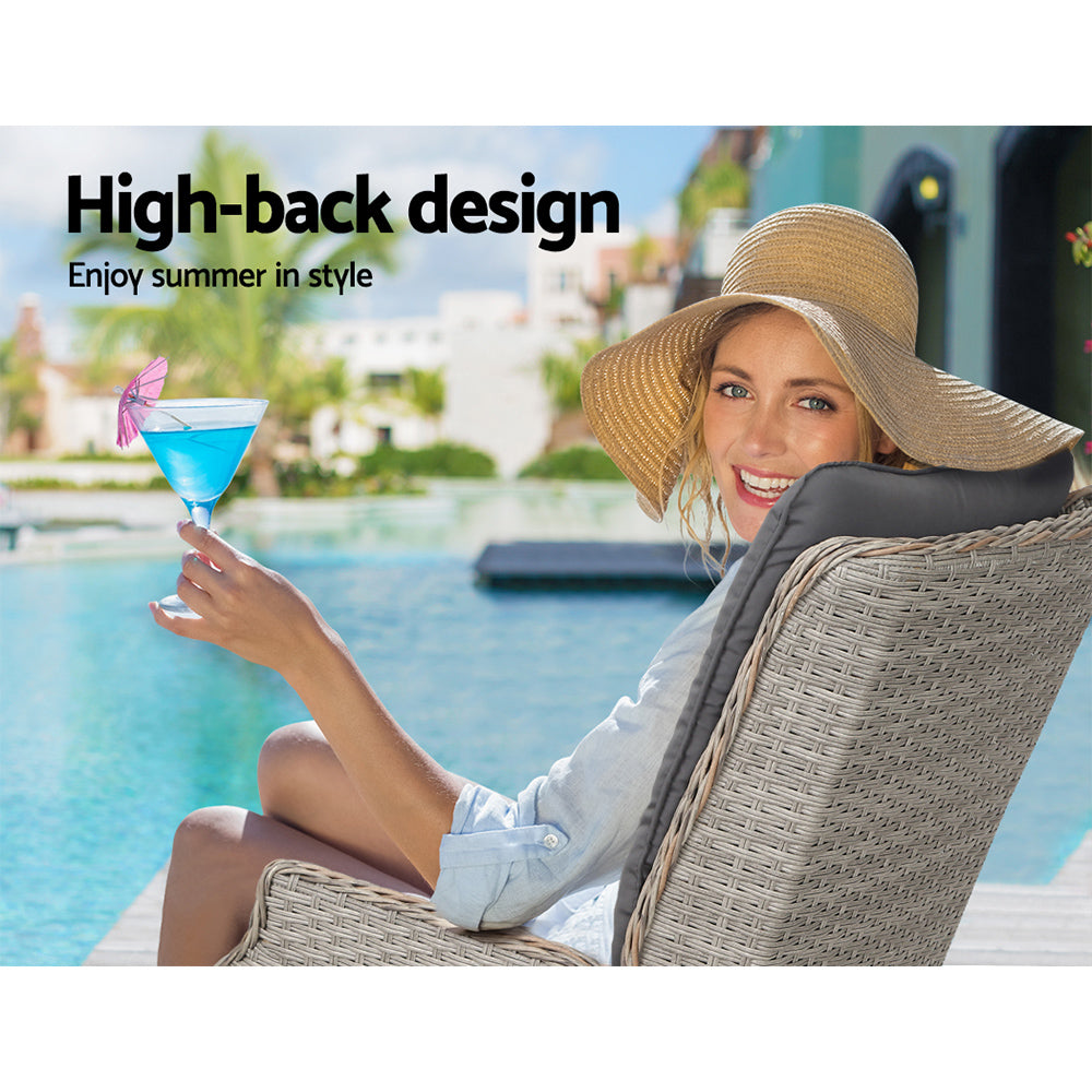 Nauru Wicker Recliner Chair With Ottoman