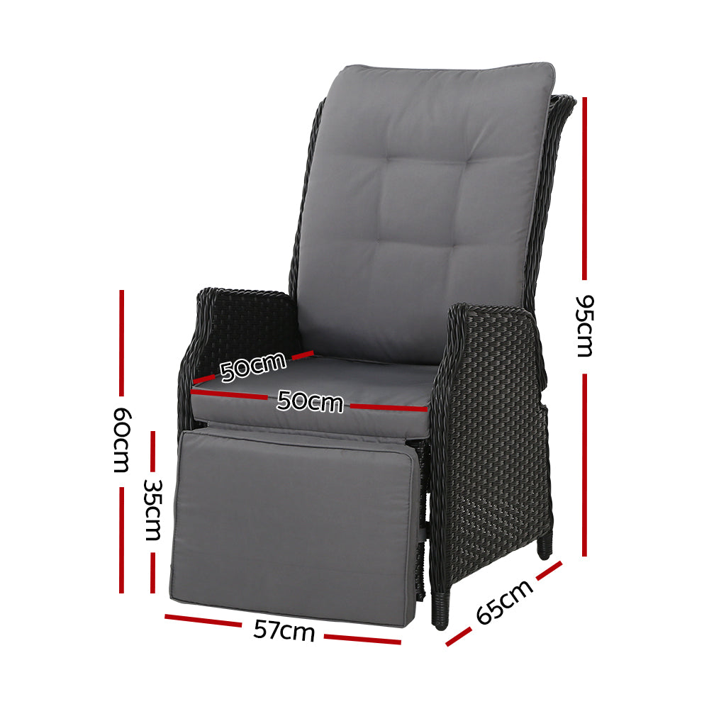 Nauru X2 Wicker Recliner Chair - Nova Tech