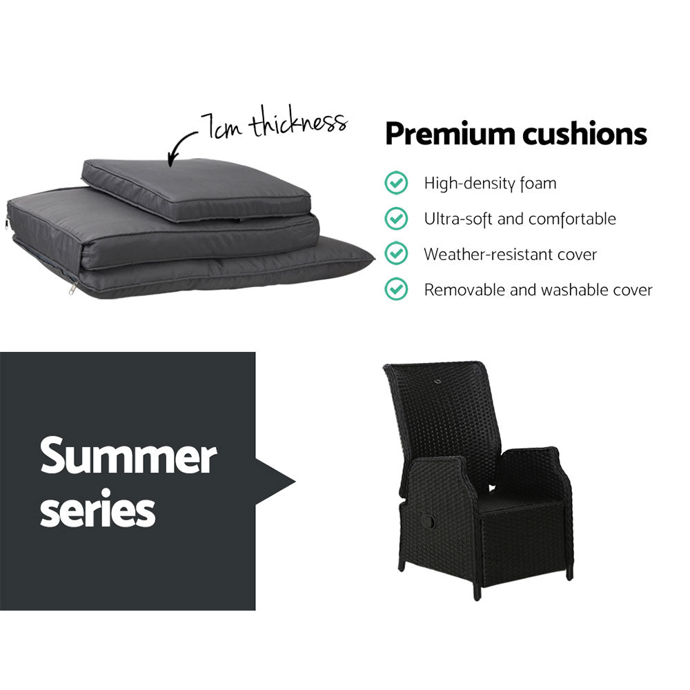 Nauru X2 Wicker Recliner Chair - Nova Tech