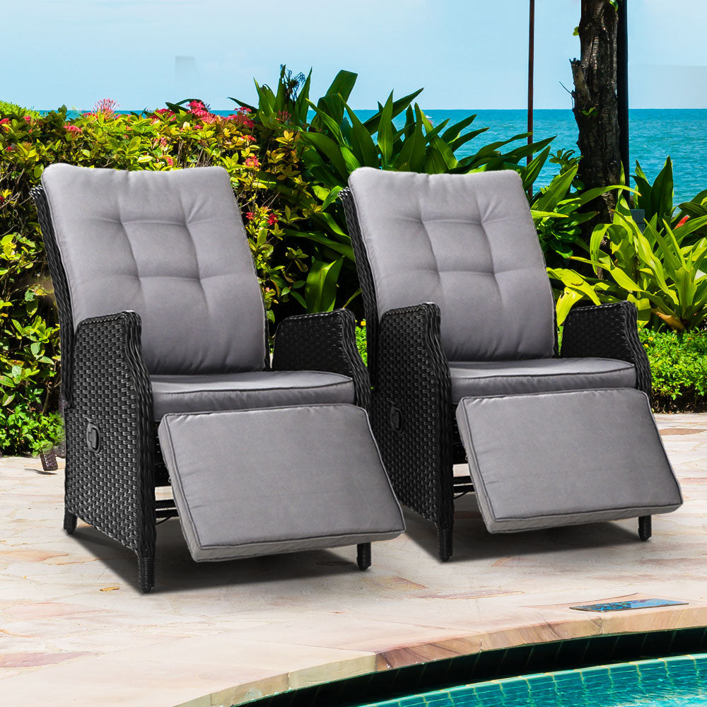 Nauru X2 Wicker Recliner Chair - Nova Tech