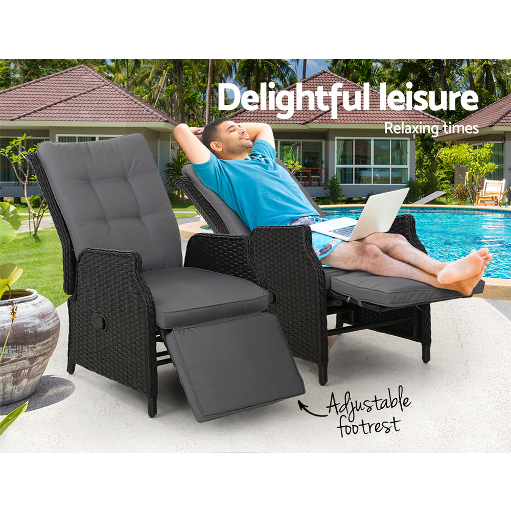 Nauru X2 Wicker Recliner Chair - Nova Tech