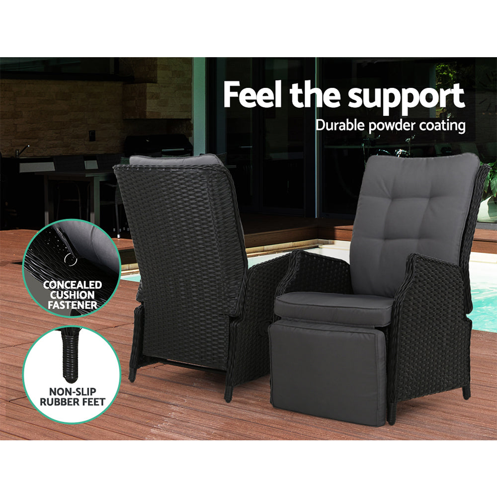 Nauru X2 Wicker Recliner Chair - Nova Tech