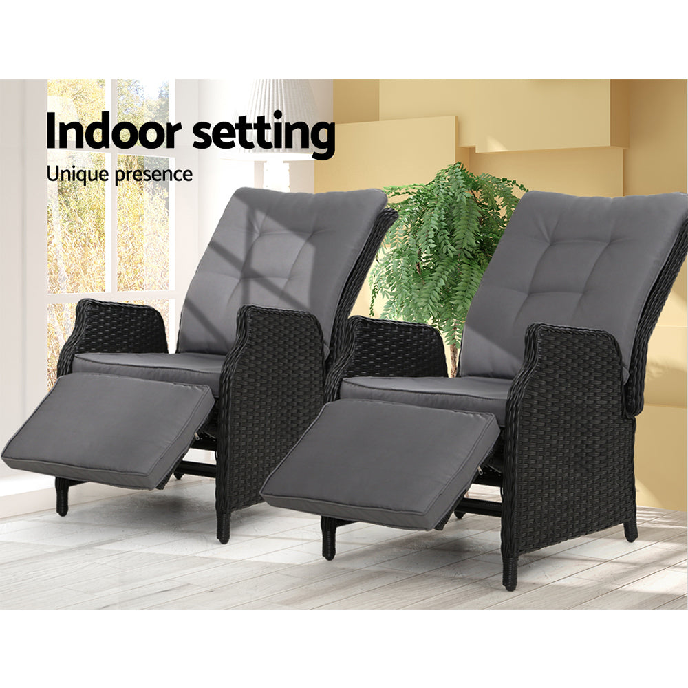 Nauru X2 Wicker Recliner Chair - Nova Tech