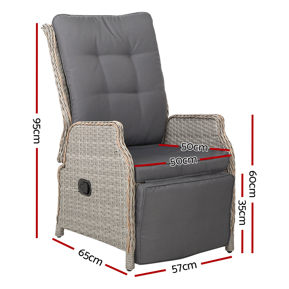 Nauru X2 Wicker Recliner Chair - Nova Tech