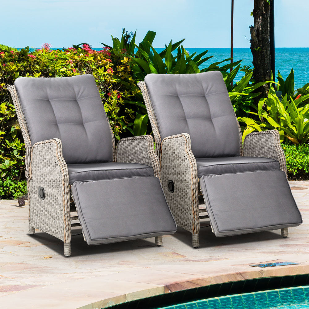 Nauru X2 Wicker Recliner Chair - Nova Tech