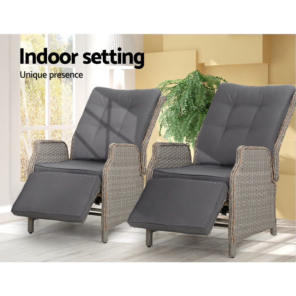 Nauru X2 Wicker Recliner Chair - Nova Tech