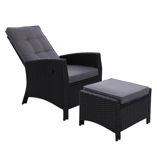 Palua Wicker Recliner Chair With Ottoman - Nova Tech