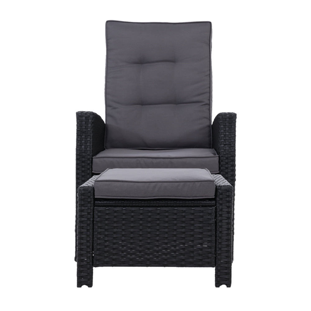 Palua Wicker Recliner Chair With Ottoman