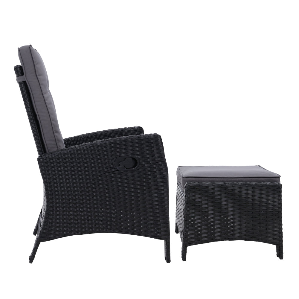 Palua Wicker Recliner Chair With Ottoman - Nova Tech
