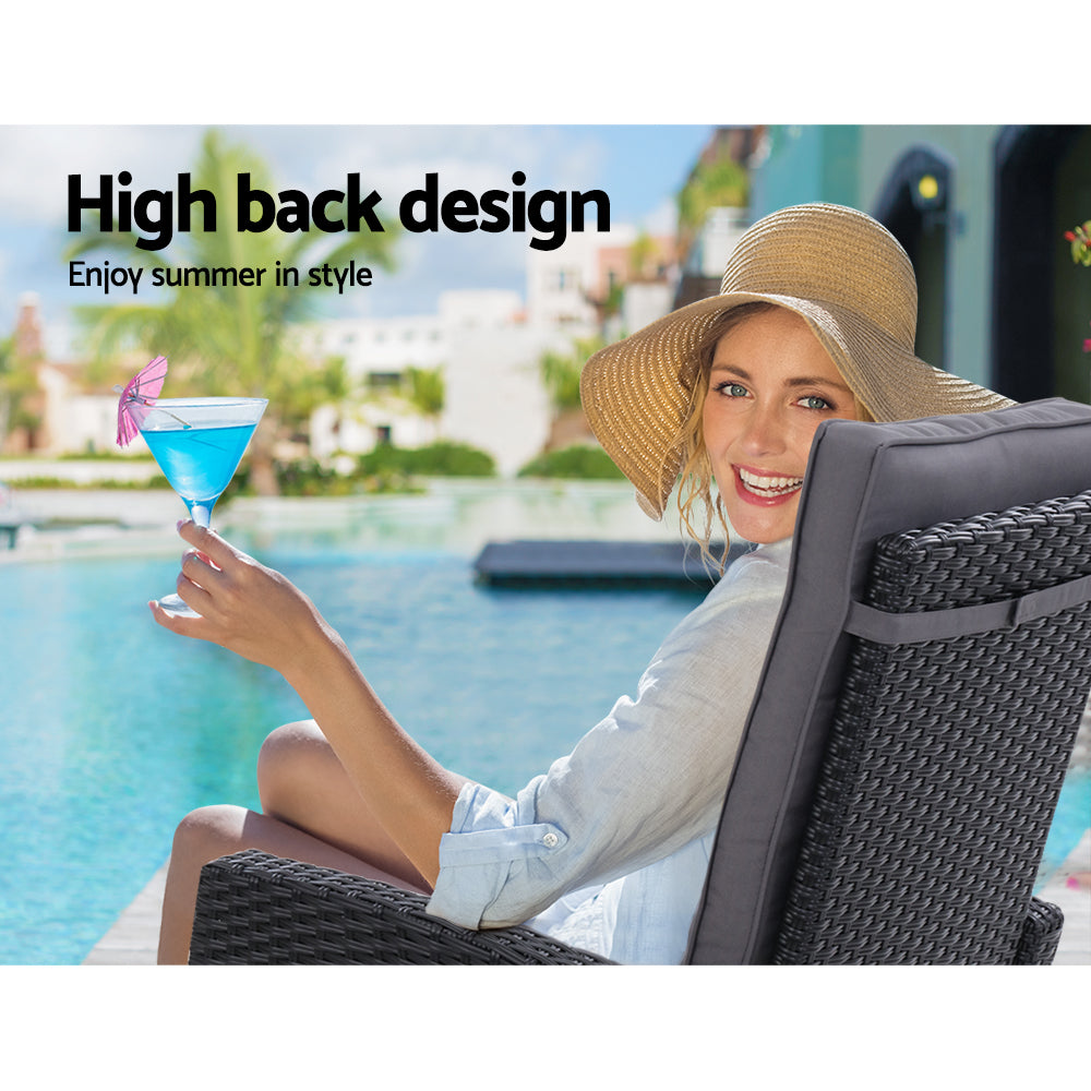 Palua Wicker Recliner Chair With Ottoman - Nova Tech